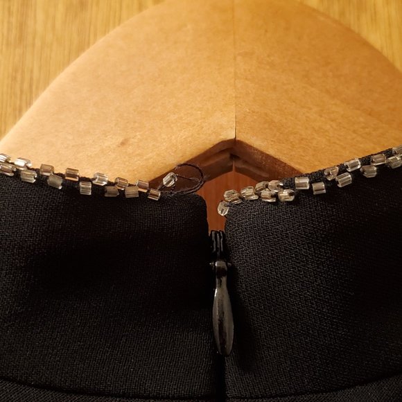 Evan Picone Petite Mandarin Collar Beaded Cocktail Dress - Picture 4 of 7